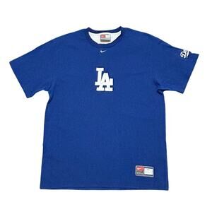 Nike Team LA Dodgers Blue MLB T Shirt Men's Medium Embroidered Logo